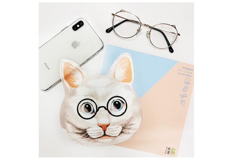 布漾 眼鏡造型布-美白貓